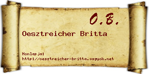 Oesztreicher Britta névjegykártya